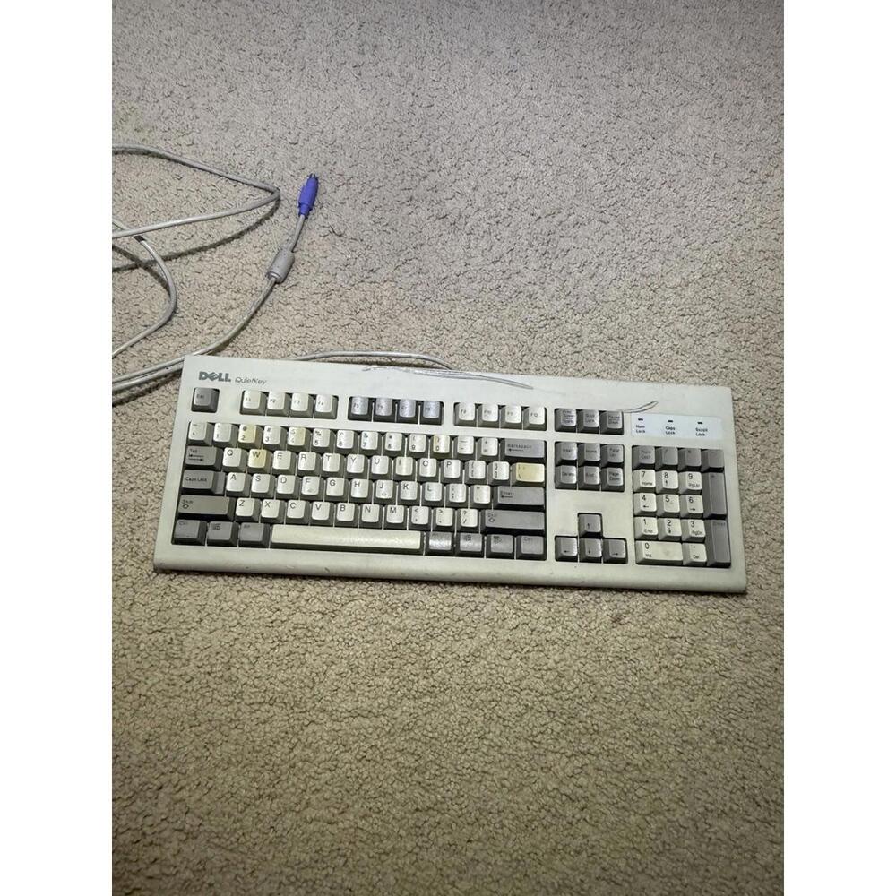 Dell QuietKey SK-1000REW PS/2 Vintage Keyboard Tested - Beige